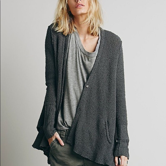 Free People Sweaters - Free People shark Bite Hem Cotton Cardigan